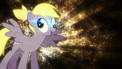 Size: 1024x576 | Tagged: safe, artist:tzolkine, derpy hooves, pegasus, pony, g4, alternate hairstyle, female, mare, wallpaper
