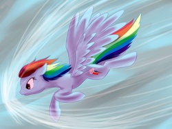 Size: 1200x900 | Tagged: safe, artist:whatsapokemon, rainbow dash, pony, g4, action pose, female, flying, solo
