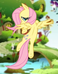 Size: 891x1128 | Tagged: safe, artist:grandpalove, fluttershy, pegasus, pony, g4, female, flying, mare, solo