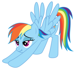 Size: 5000x4638 | Tagged: safe, artist:kooner-cz, rainbow dash, pegasus, pony, g4, absurd resolution, blue, cutie mark, eye, eyes, female, flank, hair, iwtcird, mare, scrunchy face, simple background, solo, stretching, tail, transparent background, vector, wings