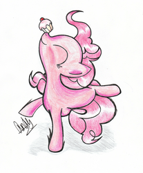 Size: 1633x1973 | Tagged: safe, artist:captainwackywhiskers, pinkie pie, g4, cupcake, traditional art