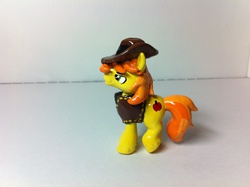 Size: 2592x1936 | Tagged: safe, artist:chestnuts, braeburn, earth pony, pony, g4, clothes, customized toy, irl, photo, smiling, solo, toy