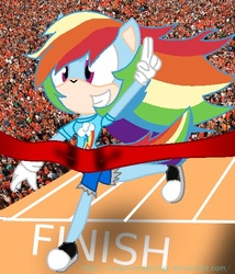 Size: 495x578 | Tagged: safe, artist:solixtis, rainbow dash, anthro, g4, sonic the hedgehog (series), sonicified