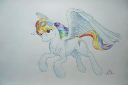 Size: 900x597 | Tagged: safe, artist:anoldmate, rainbow dash, pony, g4, female, goggles, solo, traditional art
