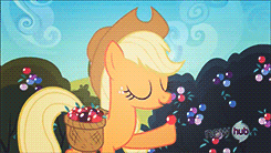 Size: 245x138 | Tagged: safe, screencap, applejack, earth pony, pony, g4, the crystal empire, animated, berry, crystal berries, eating, female, herbivore, solo