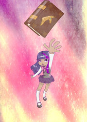 Size: 900x1254 | Tagged: safe, artist:thenamelessdoll, twilight sparkle, human, g4, book, dark skin, humanized