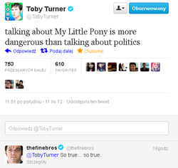 Size: 476x449 | Tagged: safe, polish, text, the fine bros, tobuscus, toby turner, truth, twitter