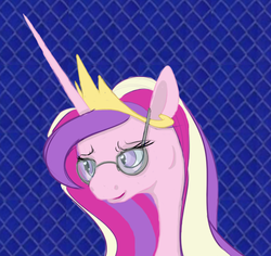 Size: 620x585 | Tagged: safe, princess cadance, pony, g4, female, george costanza, glasses, ponified, solo