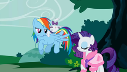 Size: 1280x720 | Tagged: safe, screencap, opalescence, rainbow dash, rarity, g4, my little pony: friendship is magic, suited for success, lidded eyes, out of context