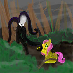 Size: 792x792 | Tagged: safe, artist:laarka, fluttershy, g4, slenderman