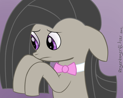 Size: 1280x1024 | Tagged: safe, artist:regxy, octavia melody, earth pony, pony, g4, alternate hairstyle, female, sad, solo, tumblr