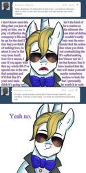 Size: 680x1358 | Tagged: safe, artist:ttturboman, prince blueblood, ask blueblood, g4, ask, sunglasses, text, tumblr