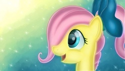 Size: 1920x1080 | Tagged: dead source, safe, artist:hatecreation, fluttershy, pony, g4, bow, bust, female, portrait, profile, solo