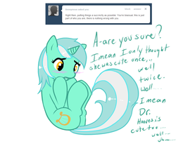 Size: 1080x900 | Tagged: safe, artist:azure-doodle, lyra heartstrings, pony, g4, ask, bisexuality, blushing, dialogue, female, mare, sexually confused lyra, simple background, solo, tumblr, white background