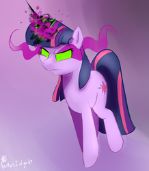 Size: 600x688 | Tagged: safe, artist:hoodoo, twilight sparkle, pony, g4, dark magic, female, purple, solo, sombra eyes