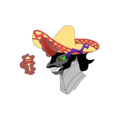 Size: 900x798 | Tagged: safe, artist:juliofco, king sombra, g4, king sombrero, maracas, mexican, musical instrument, simple background, sombrero, transparent background, vector