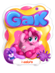 Size: 900x1200 | Tagged: safe, artist:jiayi, pinkie pie, twilight sparkle, earth pony, pony, g4, gak, hasbro, logo parody, pinkie slime, simple background, transparent background