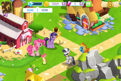 Size: 960x640 | Tagged: safe, gameloft, apple bloom, braeburn, pinkie pie, spitfire, twilight sparkle, zecora, earth pony, pony, unicorn, zebra, g4, my little pony: magic princess, creepy, female, filly, game screencap, male, mare, stallion, unicorn twilight