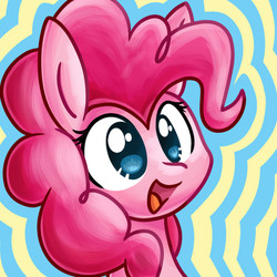 Size: 700x700 | Tagged: safe, artist:littlepinkalpaca, pinkie pie, earth pony, pony, g4, bust, cute, diapinkes, female, open mouth, portrait, solo