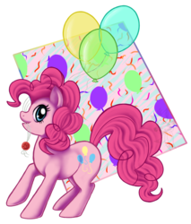 Size: 817x960 | Tagged: safe, artist:bluedemon00, pinkie pie, earth pony, pony, g4, balloon, female, mare, simple background, transparent background