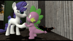 Size: 1920x1080 | Tagged: dead source, safe, artist:dakkiller, rarity, spike, g4, female, gmod, justin bieber, male, ship:sparity, shipping, straight