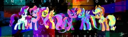 Size: 1200x354 | Tagged: safe, artist:wakeysno1fan, applejack, fluttershy, pinkie pie, rainbow dash, rarity, twilight sparkle, g4, mane six