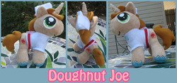 Size: 800x373 | Tagged: safe, artist:krumm33, donut joe, pony, unicorn, g4, horn, irl, multiple views, outdoors, photo, plushie, solo