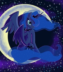 Size: 4500x5100 | Tagged: safe, artist:kcday, princess luna, alicorn, pony, g4, absurd resolution, female, moon, solo