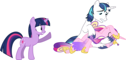 Size: 8430x4050 | Tagged: safe, artist:90sigma, princess cadance, shining armor, twilight sparkle, alicorn, pony, unicorn, g4, the crystal empire, absurd resolution, female, male, mare, simple background, stallion, transparent background, unicorn twilight, vector