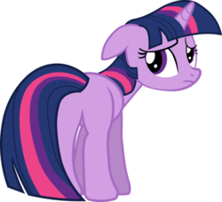 Size: 900x822 | Tagged: safe, artist:bobthelurker, twilight sparkle, pony, unicorn, g4, the crystal empire, butt, female, plot, sad, simple background, solo, transparent background, twibutt, unicorn twilight, vector