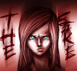 Size: 2148x1989 | Tagged: safe, artist:redblacktac, fluttershy, human, g4, humanized, the stare