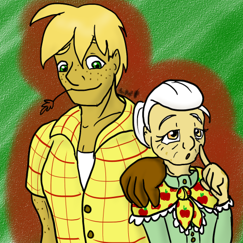 150853 safe, artistnikkinicolep, big macintosh, granny smith