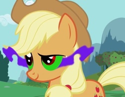 Size: 463x360 | Tagged: safe, applejack, g4, dark magic, sombra eyes