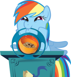 Size: 772x835 | Tagged: safe, artist:grandilfromponychan, rainbow dash, pony, applebuck season, g4, dashface, female, gyro bowl, solo