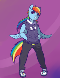 Size: 467x612 | Tagged: safe, artist:mangneto, rainbow dash, anthro, plantigrade anthro, g4, female, solo