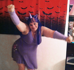 Size: 500x467 | Tagged: safe, twilight sparkle, human, g4, cosplay, fat, irl, irl human, photo, solo, twilard sparkle