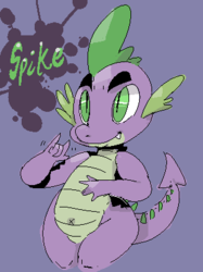 Size: 311x416 | Tagged: safe, artist:mangneto, spike, g4, male, pixel-crisp art, solo, thick eyebrows