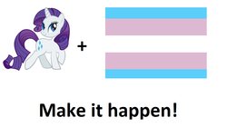 Size: 1076x601 | Tagged: safe, rarity, g4, exploitable meme, lgbt headcanon, make it happen, meta, pride, pride flag, transgender, transgender pride flag