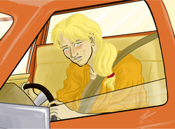 Size: 1629x1197 | Tagged: safe, artist:adan-cricjer, applejack, human, g4, crying, fanfic, fanfic art, humanized, truck