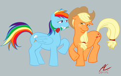 Size: 2150x1344 | Tagged: safe, artist:adan-cricjer, applejack, rainbow dash, g4, female, lesbian, ship:appledash, shipping