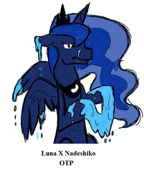 Size: 500x602 | Tagged: safe, princess luna, g4, exploitable meme, gak, kamen rider, kamen rider fourze, nadeshiko, otp, shipping, text