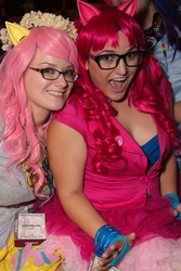 Size: 2592x3888 | Tagged: safe, fluttershy, pinkie pie, human, g4, cosplay, glasses, irl, irl human, photo