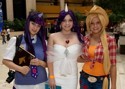 Size: 3644x2587 | Tagged: safe, applejack, rarity, twilight sparkle, human, g4, cosplay, irl, irl human, photo