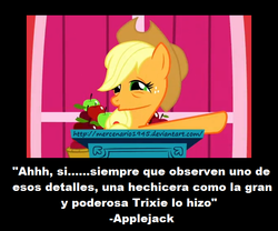 Size: 671x559 | Tagged: safe, artist:mercenario1945, applejack, g4, spanish, text