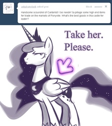 Size: 553x621 | Tagged: safe, artist:ttturboman, princess luna, ask blueblood, g4, ask, luna is not amused, tumblr