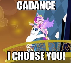 Size: 741x656 | Tagged: safe, princess cadance, shining armor, g4, season 3, the crystal empire, epic wife tossing, image macro, pokémon, reference, throwing