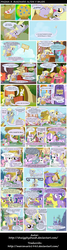 Size: 864x3211 | Tagged: safe, artist:mercenario1945, angel bunny, big macintosh, bon bon, cup cake, derpy hooves, diamond tiara, dinky hooves, doctor whooves, owlowiscious, silver spoon, sweetie belle, sweetie drops, time turner, earth pony, pony, g4, comic, doctor who, male, spanish, stallion, translation