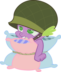 Size: 3882x4553 | Tagged: safe, artist:iaomai, spike, g4, the crystal empire, helmet, male, pillow, simple background, solo, transparent background, vector