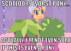 Size: 654x472 | Tagged: safe, scootaloo (g3), g3, g3.5, newborn cuties, once upon a my little pony time, g3 hate, image macro, scotloo