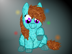 Size: 1210x902 | Tagged: safe, artist:fluffsplosion, crystal fluffy pony, crystal pony, fluffy pony, pony, sitting, solo